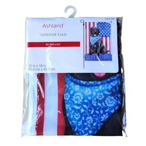 Ashland Outdoor Flag Black Lab American Flag 12" x 18"